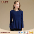 Großhandel neue Designs blau Rundhals Pullover Kaschmir Mischung Pullover in China